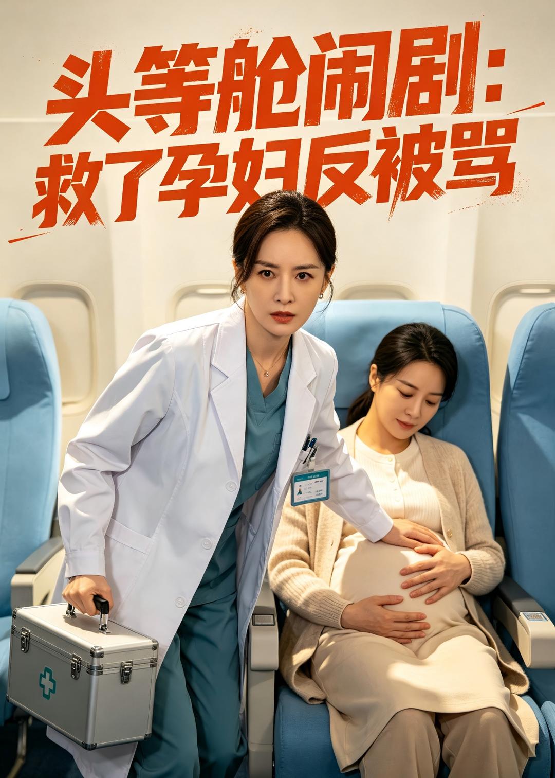 头等舱闹剧：救了孕妇反被骂（68集）Ai短剧