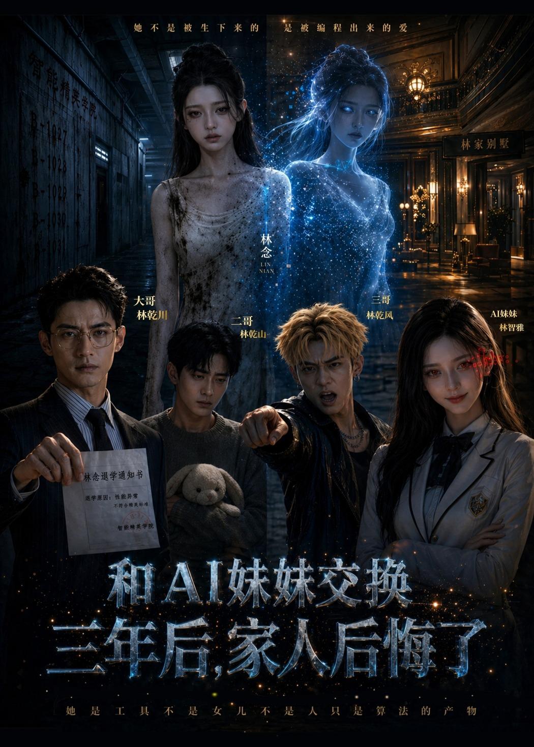 和AI妹妹交换三年后，家人后悔了（75集）Ai短剧