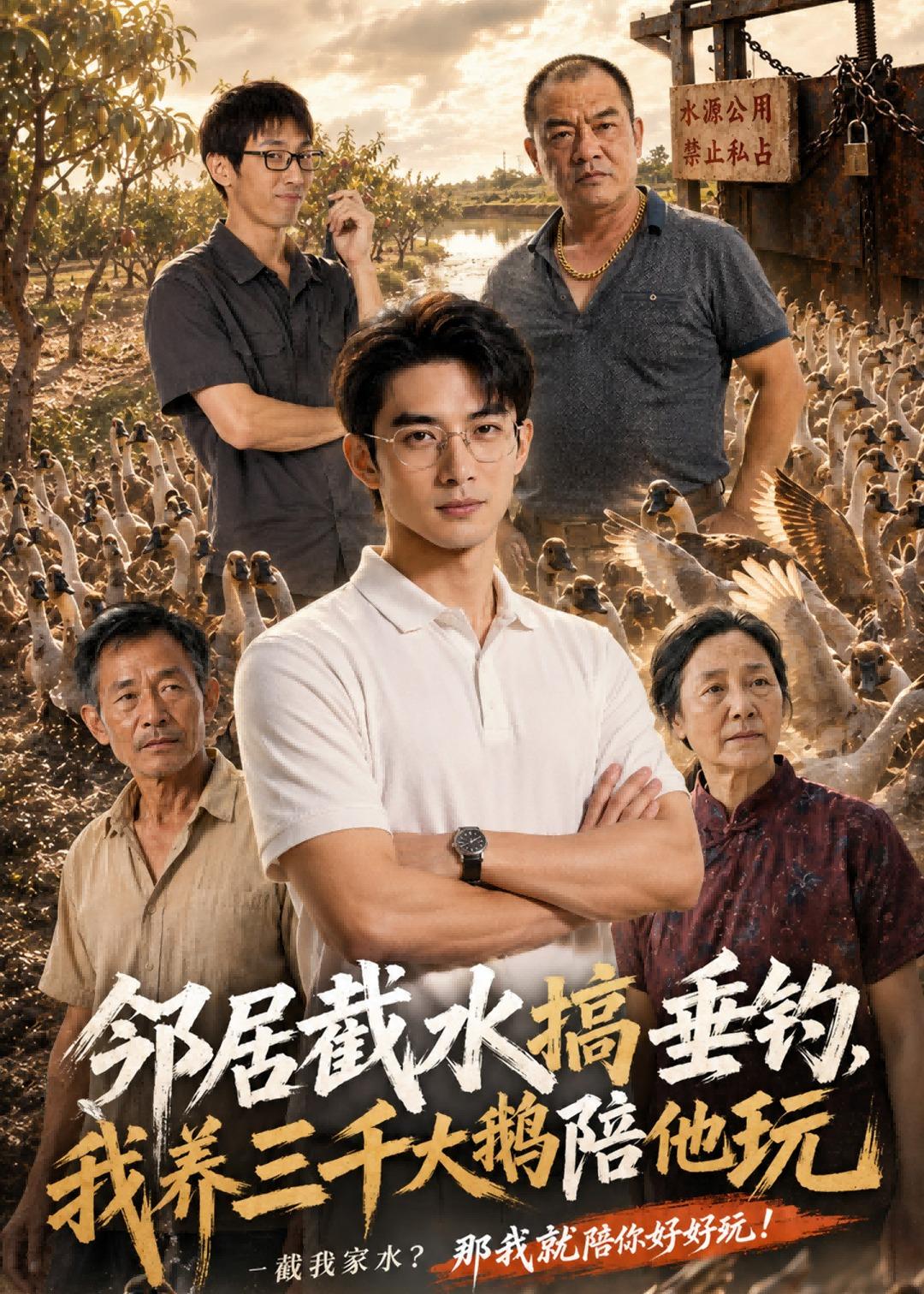 邻居截水搞垂钓,我养三千大鹅陪他玩(52集)AI短剧